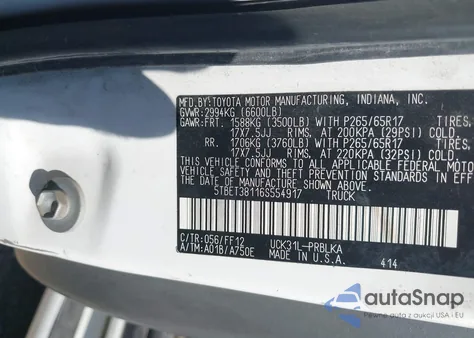 2006 Toyota Tundra Limited V8 from USA, damaged, VIN 5TBET38116S554917